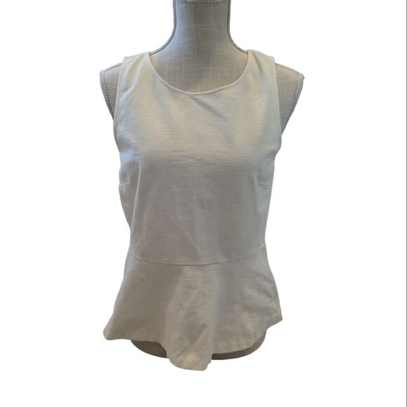 J. Crew shirt blouse tank top women's size small cream‎ a line cotton stretch - Picture 1 of 9
